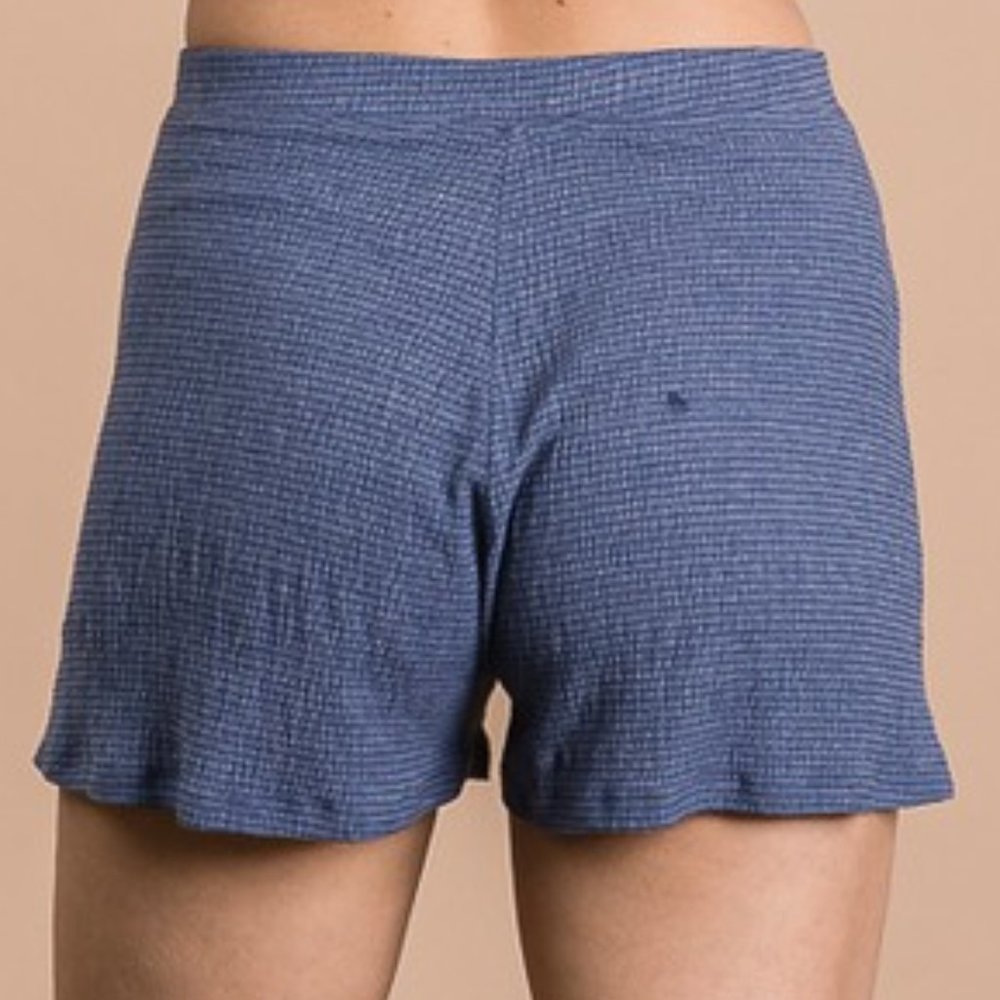 🎉Faded Navy Textured Soft Shorts - Picture 2 of 5